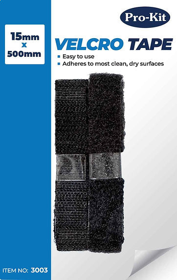Tape Velcro 500mm x 15mm, Adheres to Most Clean, Dry Surfaces - Pro-Kit