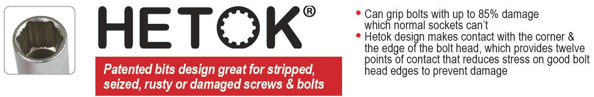 Metric 1/2” DR 8 Piece Hetok Deep Socket Set - PKTool
