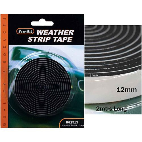 Tape Weatherstrip Foam Black 6, 12, 20mm - Pro-Kit 12mm