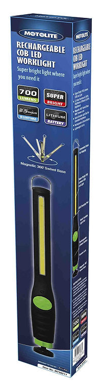 Rechargeable COB Led Work Light Magnetic 360˚ Swivel Base - Motolite