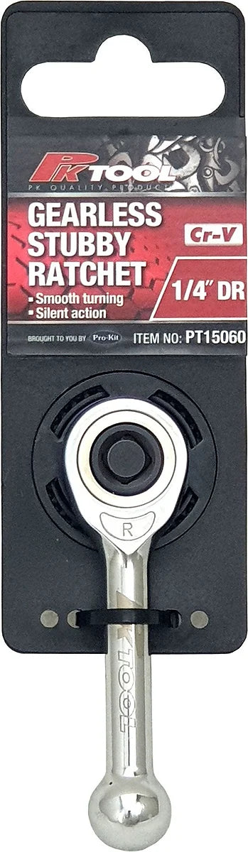 1/4” DR 77mm CR-V Gearless Stubby Ratchets - PKTool