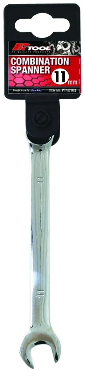 Metric CR-V 8mm - 19mm Combination Spanner Smooth Satin Finish - PKTool 11mm