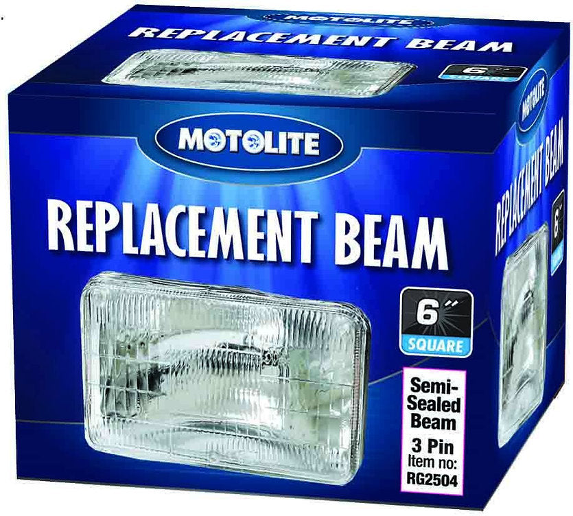 Semi Sealed Beam 5″ Square Small High/low H4 3 Pin - Motolite