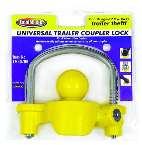 Unhitched Trailer Coupling Security Lock, Fits Universal Trailers - LoadMaster