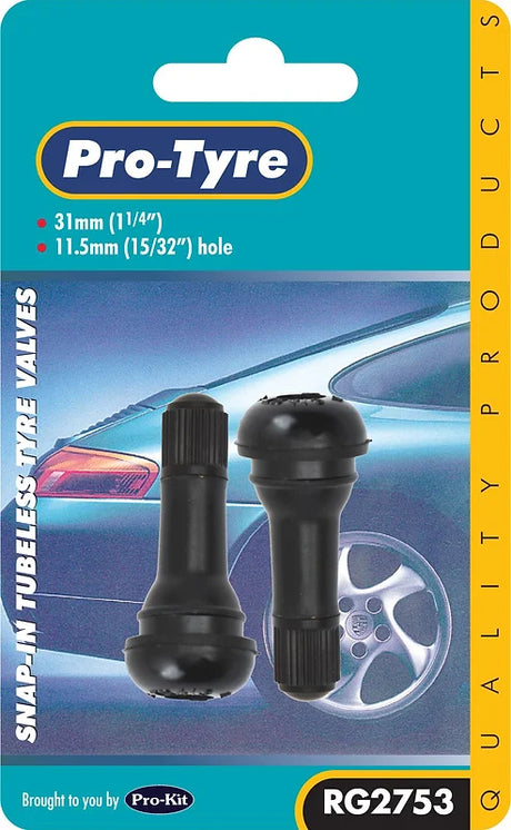 Tyre Valves 2 Piece Snap-In Tubeless Suit Cars - ProTyre | Universal Auto Spares