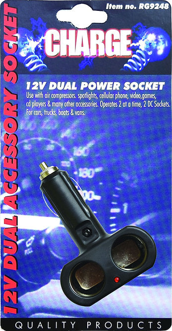 Cigarette Lighter Accessory Socket with 2 Outlets 12/24V - Charge