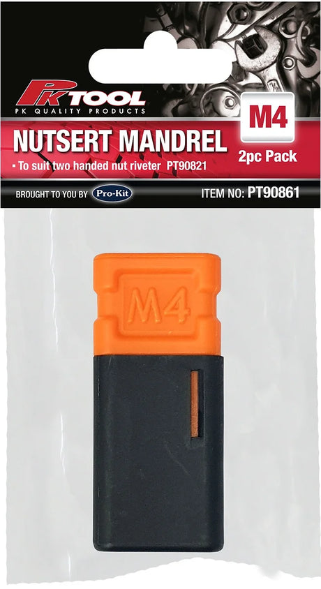 Nutsert Mandrel M3, M4, M5, M6, M8, M10 Replacement For 2 Handed Nut Rivet - PKTool M4