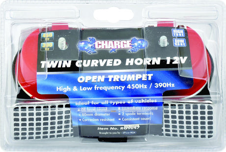 Horn Twin Curved High & Low 12V 450Hz & 390Hz - Charge