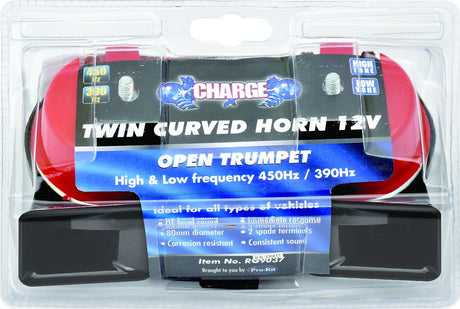 Horn Twin Curved High/Low 12 450Hz & 390Hz - Charge | Universal Auto Spares