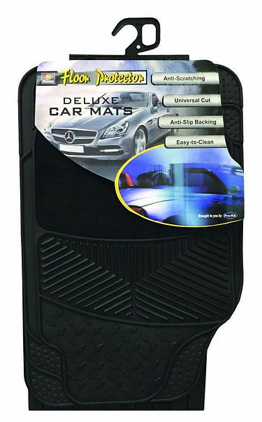 Mat Set 3 Piece Carpet And Rubber Black Odourless Rubber - PC Procovers