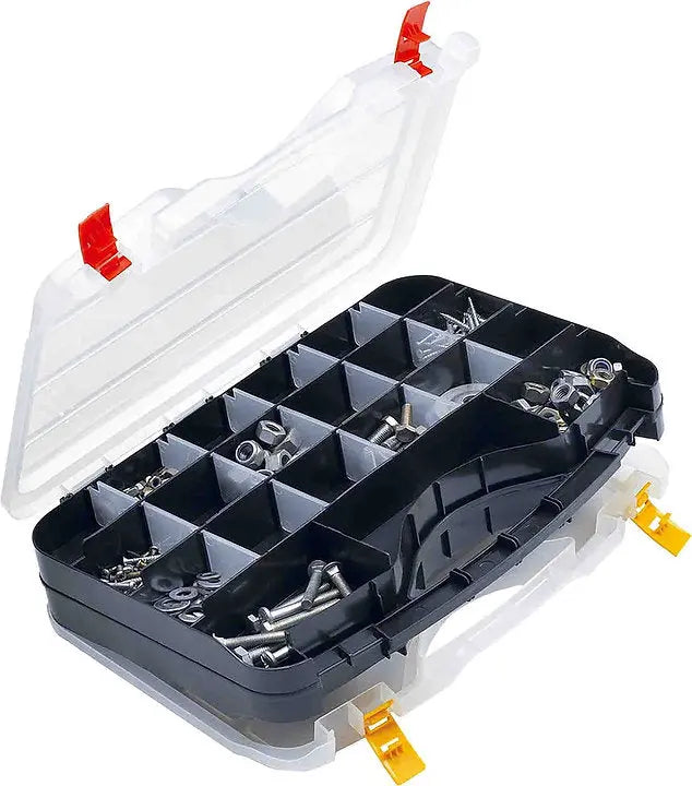 Double Sided 36 Compartments Organizer Case, Adjustable Partitions - PKTool