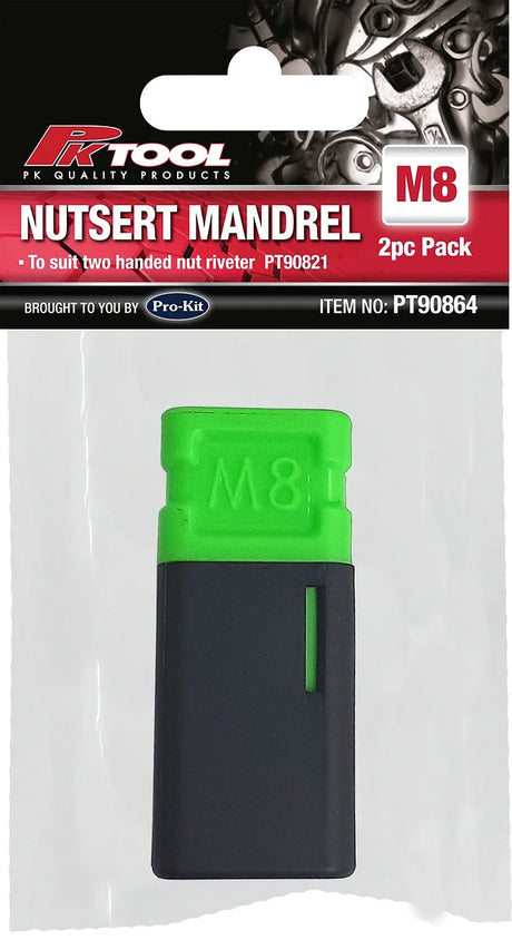 Nutsert Mandrel M3, M4, M5, M6, M8, M10 Replacement For 2 Handed Nut Rivet - PKTool M8