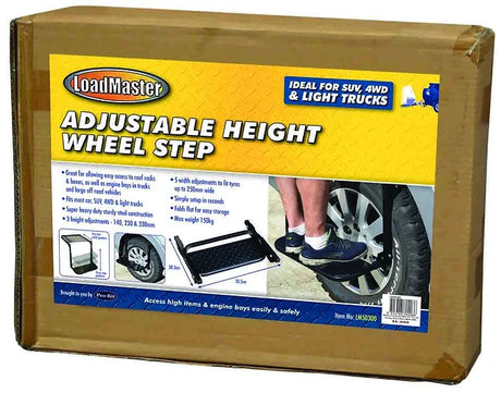 Wheel Step Adjustable Height Steel Frame, Non-Slip Step Pad - LoadMaster | Universal Auto Spares