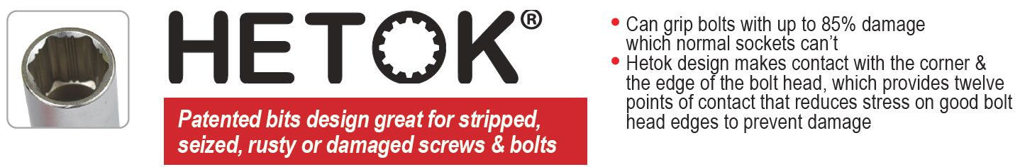 Metric 3/8” DR 10 Piece Hetok Deep Socket Set - PKTool