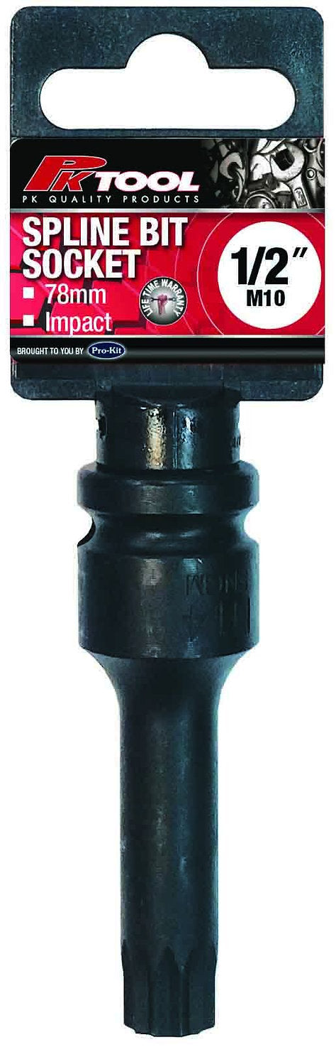 M10 1/2” DR 78mm Impact Spline Bits Sockets - PKTool