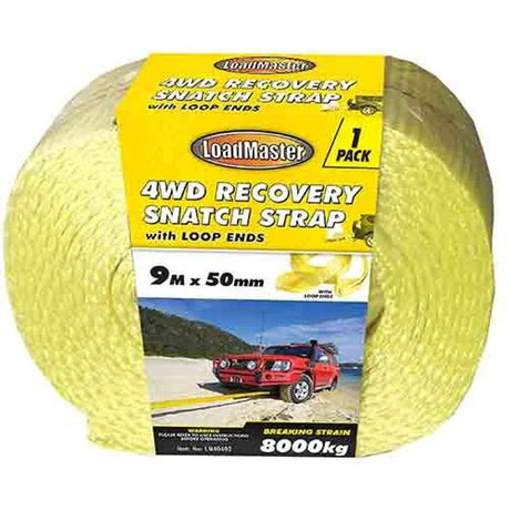Snatch Strap 9mtr, With Loop Ends, Breaking Strain 8000kg - LoadMaster