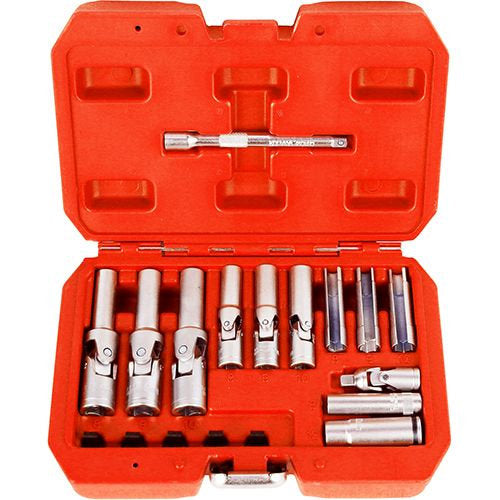 Socket Set 18 Piece 1/4" & 3/8" DR Glow Plug Tip Protection Caps - PKTool