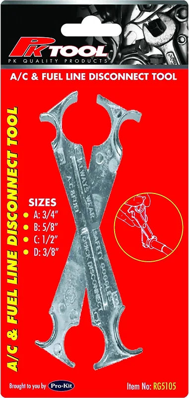 Disconnect Tool A/C & Fuel Line 3/4”, 5/8”, 1/2” & 3/8” - PKTool