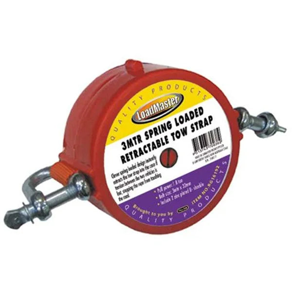 Retractable Tow Rope 3Mtr 1.8 Ton, Handy Carry Bag - LoadMaster