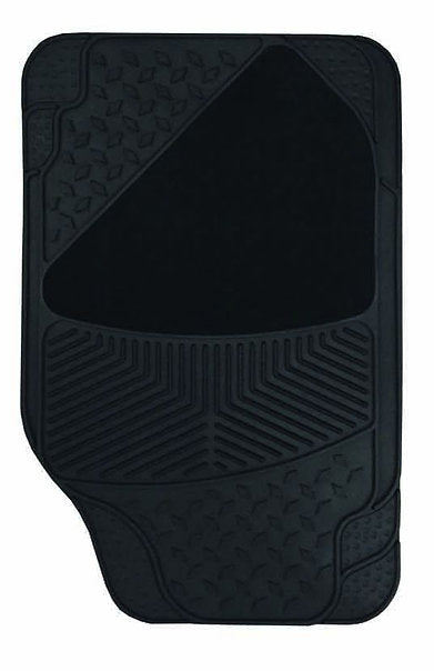 Mat Set 3 Piece Carpet And Rubber Black Odourless Rubber - PC Procovers