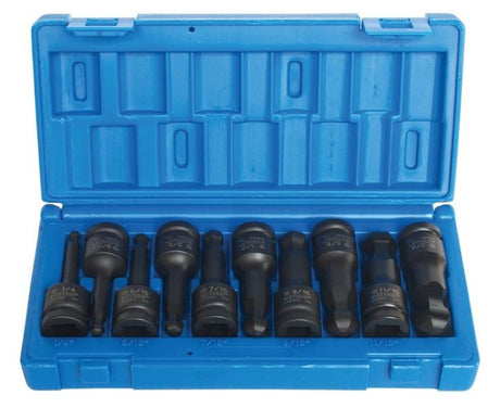 10 Piece 1/2 Drive Hex Driver Imperial Ball-End With Blow-Mold Case - Impact Tools
