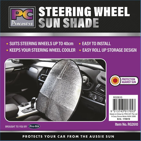 Steering Wheel Twist Sun Shade 40cm - PC Procovers | Universal Auto Spares