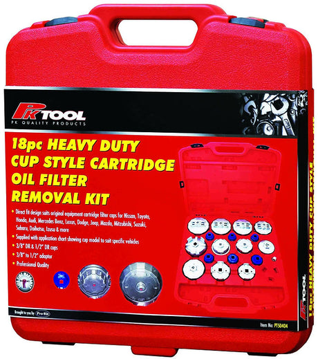 Oil Filter Removal Kit 18 Piece Cup Style Kit For Cartridge Filters