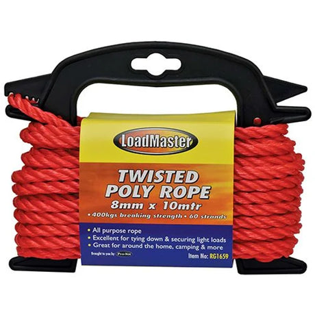 Twisted Poly Rope 8mm x 10mtr, 400kgs Breaking Strength - LoadMaster | Universal Auto Spares