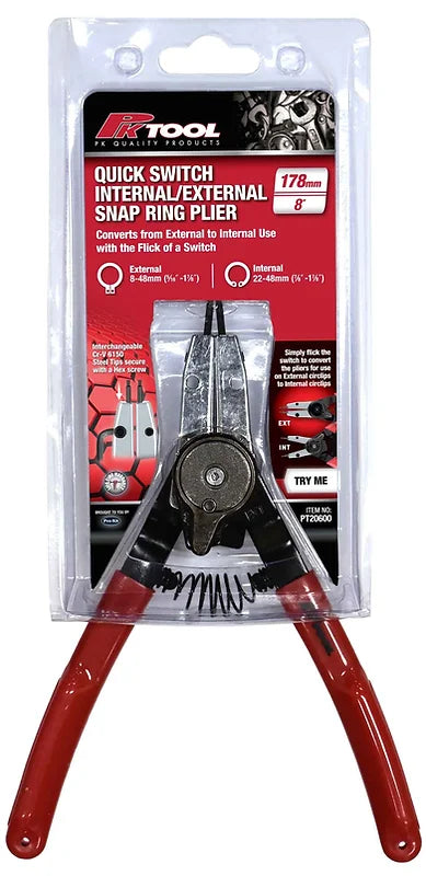 Quick Switch Internal/External Snap Ring Pliers Hex Key - PKTool