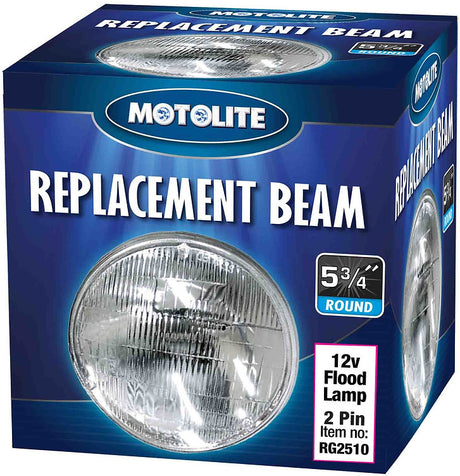 Flood Lamp Sealed Beam - 5-3/4″ 12V 80W - Motolite