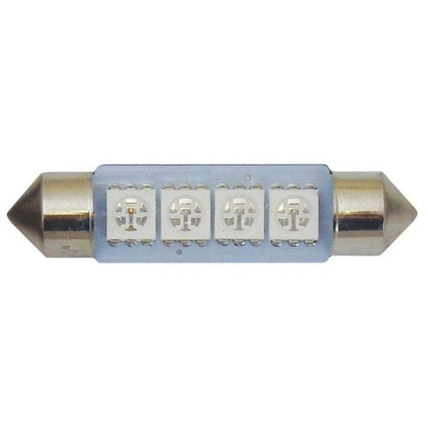 Globe 2 Piece SMD Festoon 41mm 4 Chips Blue & White - Motolite