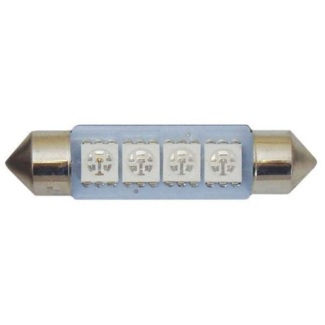 Globe 2 Piece SMD Festoon 41mm 4 Chips Blue & White - Motolite
