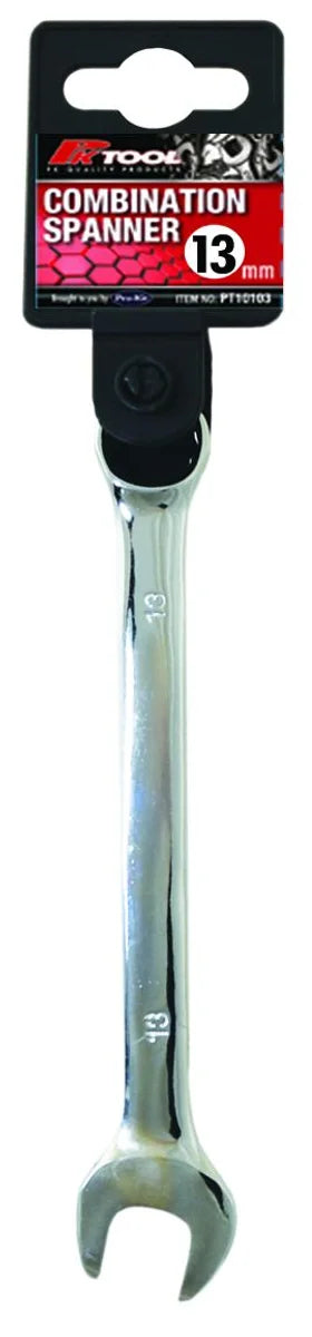 Metric CR-V 8mm - 19mm Combination Spanner Smooth Satin Finish - PKTool 13mm