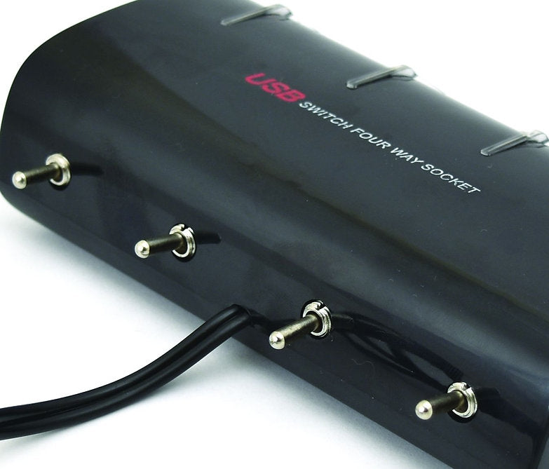 Quadruple Cigarette Lighter Socket With One USB & On/Off Switches - PKTool