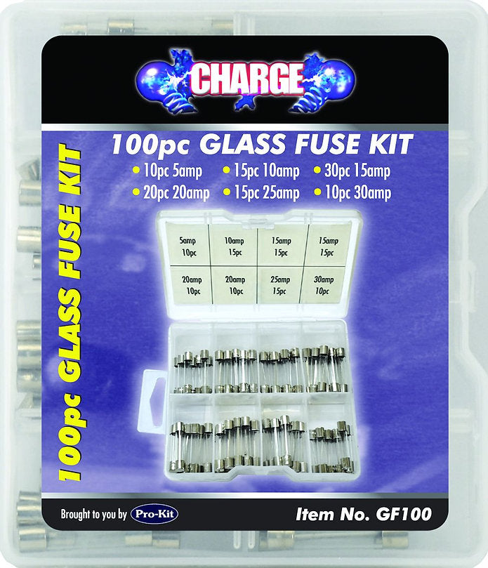 Glass Fuse 100 Piece Mixed - Charge