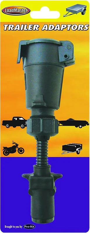 Trailer Adapter 7 Pin Large Round Car Socket To Small Round Trailer Plug - LoadMaster | Universal Auto Spares