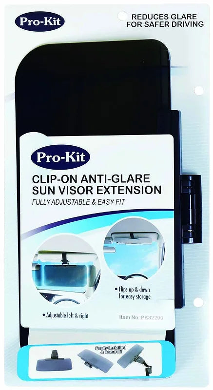 Clip-On See Through Anti-Glare Sunvisor Extension - Pro-Kit