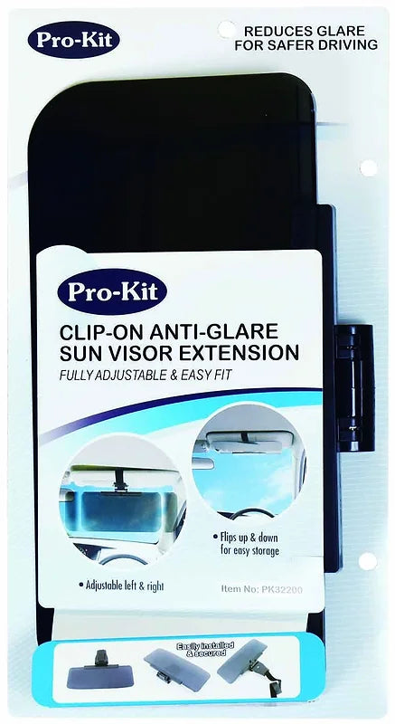 Clip-On See Through Anti-Glare Sunvisor Extension - Pro-Kit | Universal Auto Spares