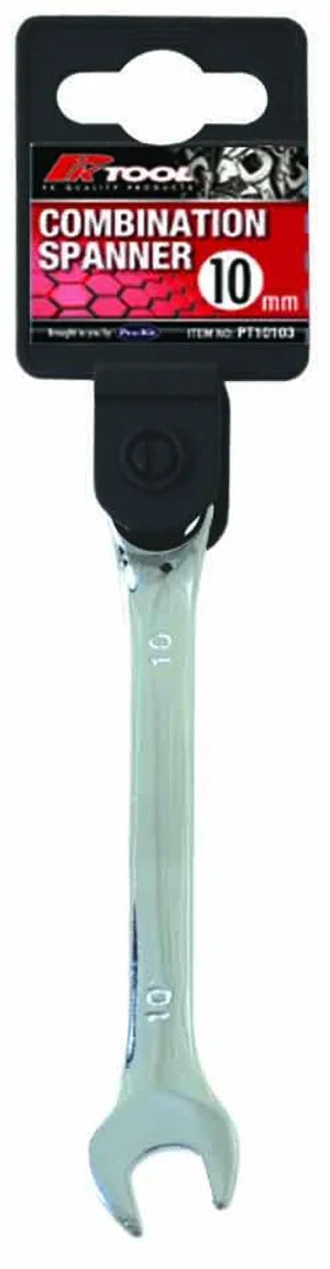 Metric CR-V 8mm - 19mm Combination Spanner Smooth Satin Finish - PKTool 10mm