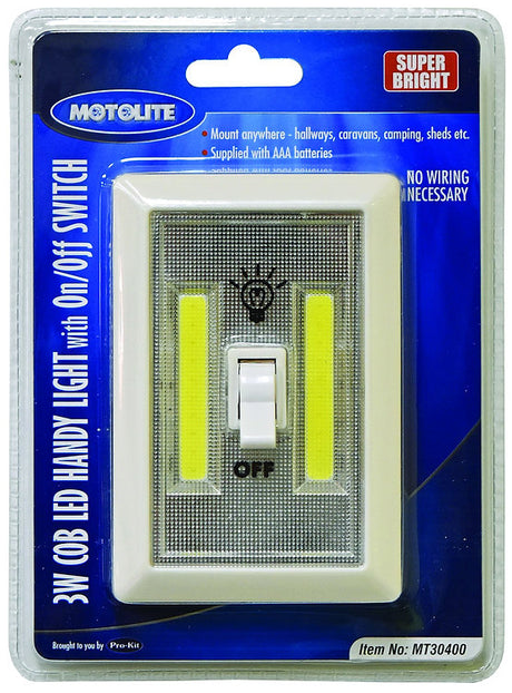 Wall Switch Light 2 x 3w Cob In 7 Piece Display - Motolite