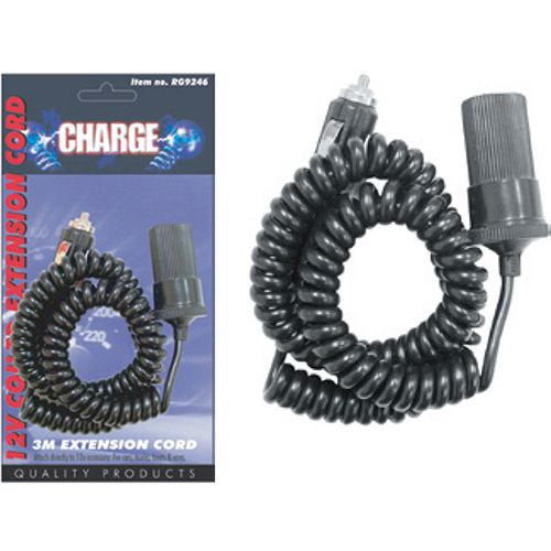 Cigarette Lighter Accessory Socket With 1 Outlet & 2M Coiled Wire 12/24V - Charge