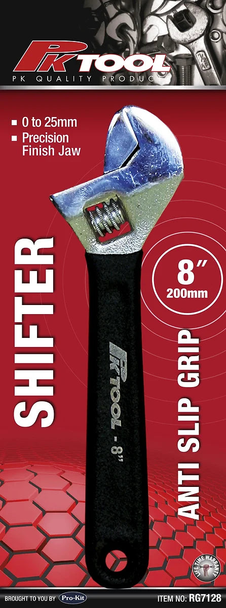 Multi-Purpose Shifter 150, 200, 250, 300mm, With No-Slip Handle - PKTool 200mm (8”)