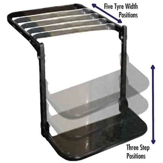 Wheel Step Adjustable Height Steel Frame, Non-Slip Step Pad - LoadMaster