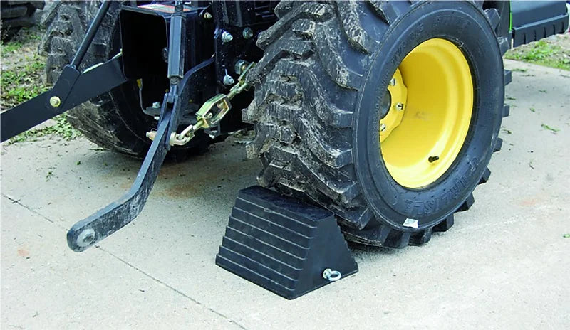 Heavy Duty Solid Rubber Pyramid Wheel Chock With Chain Eye - LoadMaster