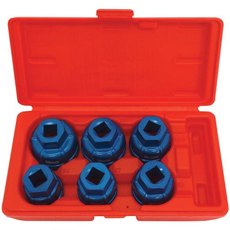 Heavy Duty 6 Pieces 1/2" Oil Filter Removal Kit 6 Pieces Cup Style Kit For Cartridge Filters - PKTool | Universal Auto Spares