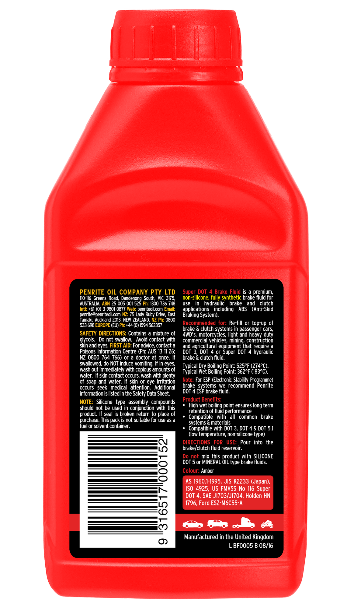 Super DOT 4 Brake Fluid - Penrite