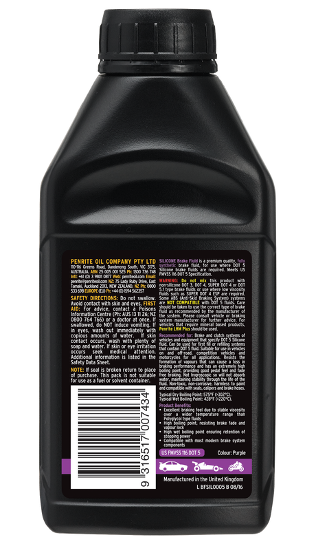 Silicone Brake Fluid 500ml - Penrite