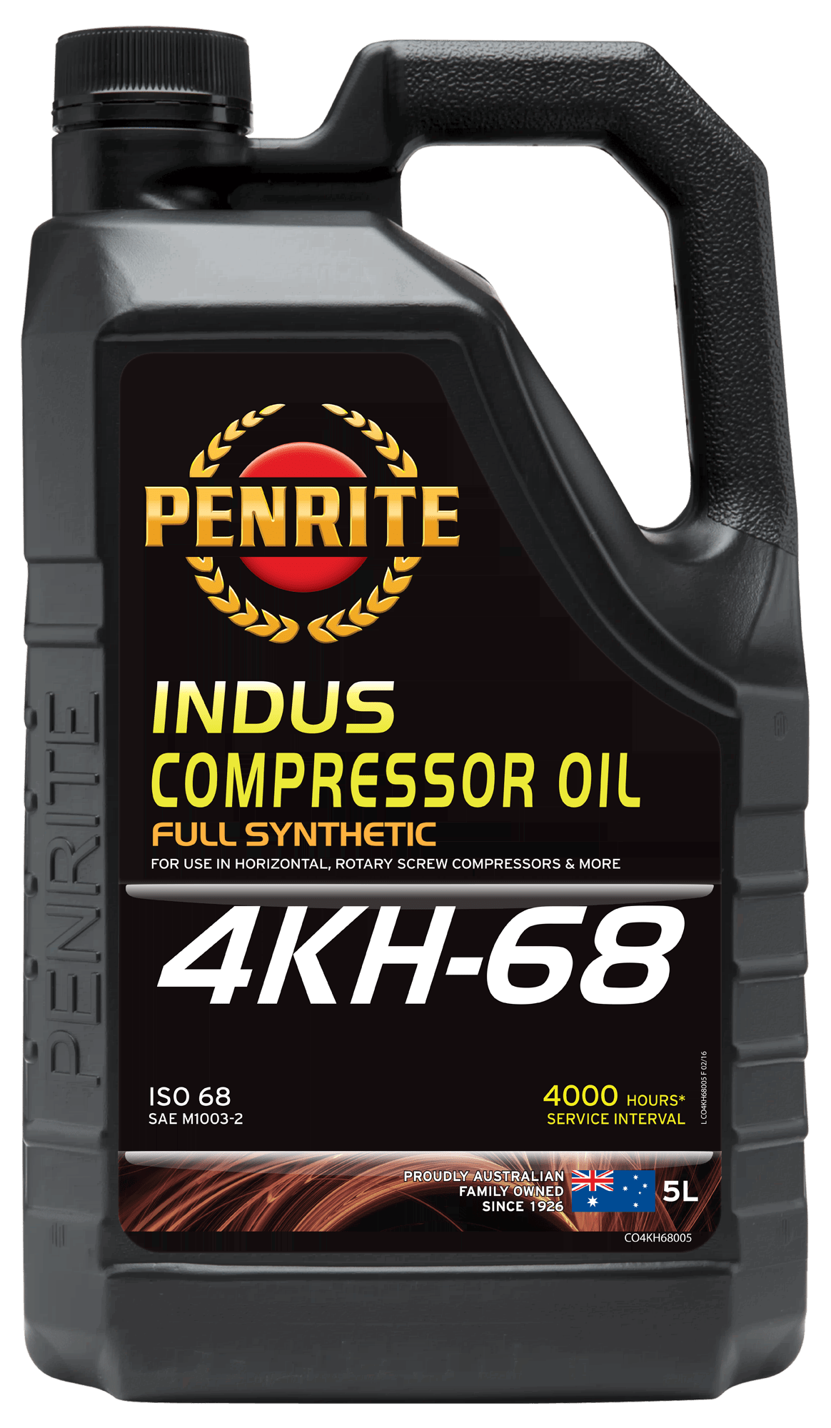 INDUS Compressor Oil 4KH ISO 68 5L - Penrite 4 X 5 Litre (Carton Only)