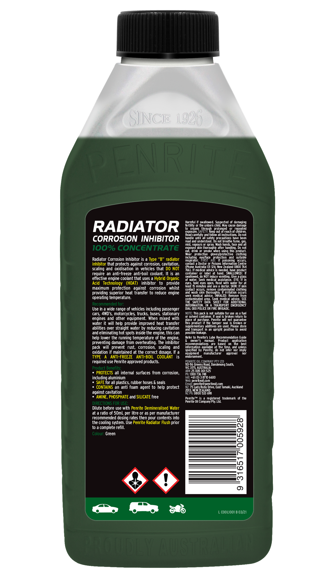 Radiator Corrosion Inhibitor (Concentrate) - Penrite