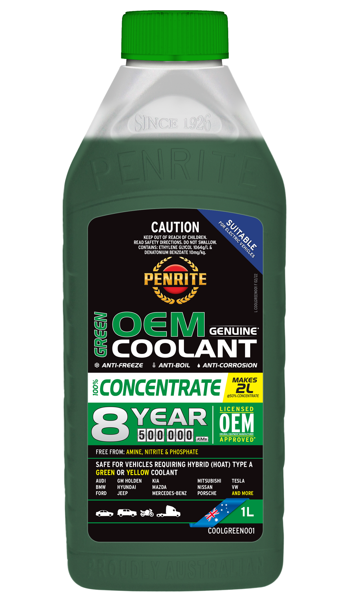 Green OEM Coolant Concentrate - Penrite | Universal Auto Spares